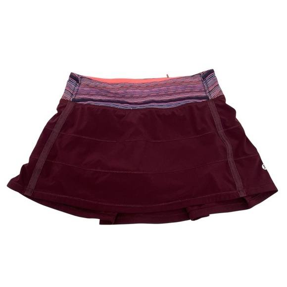 Lululemon Pace Rival Mid Rise Burgundy Skirt II Running Tennis Performance Sz 4 - Picture 5 of 12